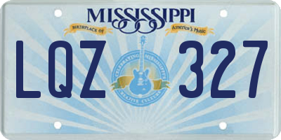 MS license plate LQZ327
