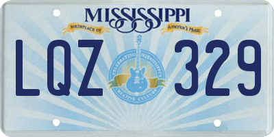 MS license plate LQZ329