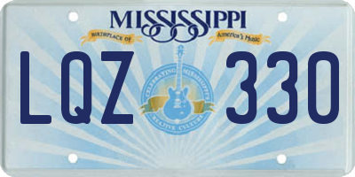 MS license plate LQZ330