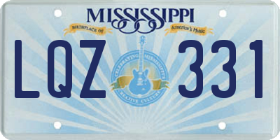 MS license plate LQZ331