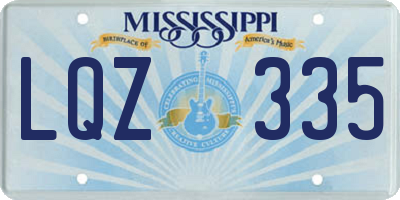 MS license plate LQZ335
