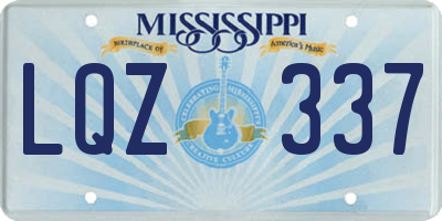 MS license plate LQZ337