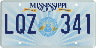 MS license plate LQZ341