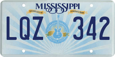 MS license plate LQZ342