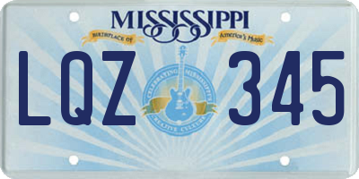 MS license plate LQZ345