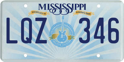 MS license plate LQZ346