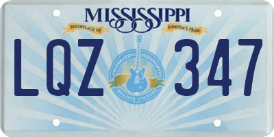 MS license plate LQZ347