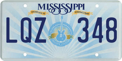 MS license plate LQZ348