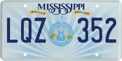 MS license plate LQZ352