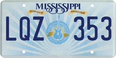 MS license plate LQZ353
