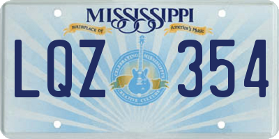 MS license plate LQZ354
