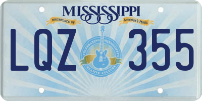 MS license plate LQZ355