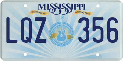 MS license plate LQZ356