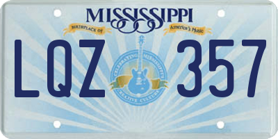 MS license plate LQZ357