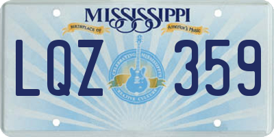 MS license plate LQZ359