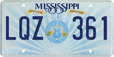 MS license plate LQZ361