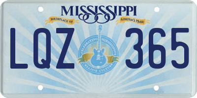 MS license plate LQZ365