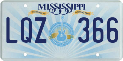 MS license plate LQZ366