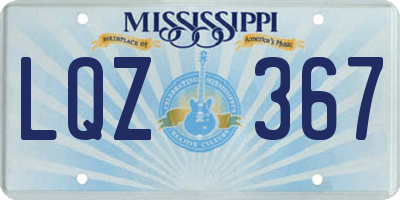 MS license plate LQZ367