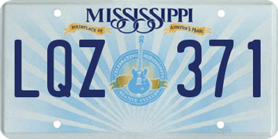 MS license plate LQZ371