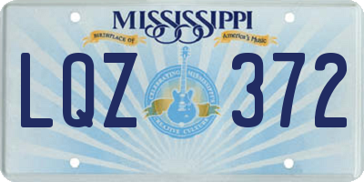 MS license plate LQZ372