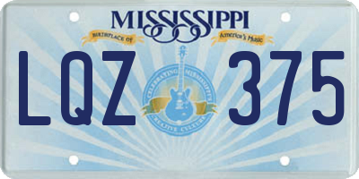 MS license plate LQZ375