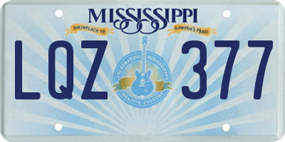 MS license plate LQZ377