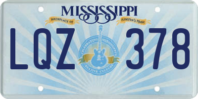 MS license plate LQZ378