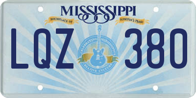 MS license plate LQZ380