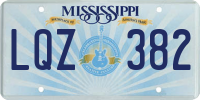 MS license plate LQZ382