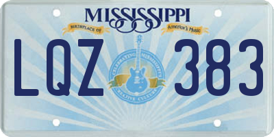 MS license plate LQZ383