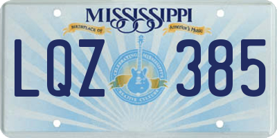 MS license plate LQZ385