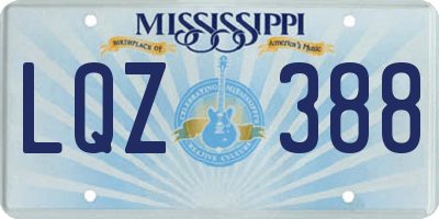 MS license plate LQZ388