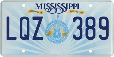MS license plate LQZ389