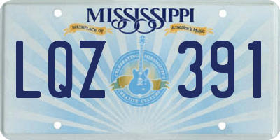 MS license plate LQZ391