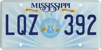 MS license plate LQZ392