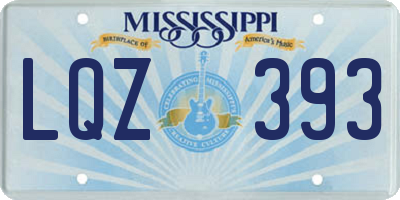MS license plate LQZ393