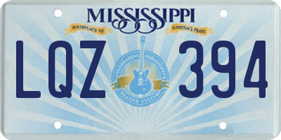MS license plate LQZ394