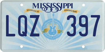MS license plate LQZ397