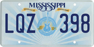 MS license plate LQZ398