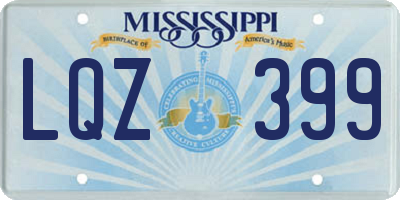MS license plate LQZ399