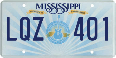 MS license plate LQZ401