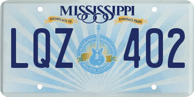 MS license plate LQZ402