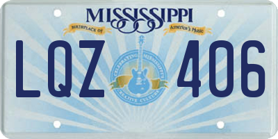 MS license plate LQZ406
