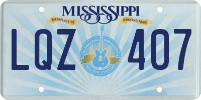 MS license plate LQZ407
