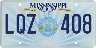 MS license plate LQZ408