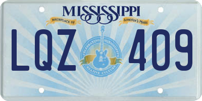 MS license plate LQZ409