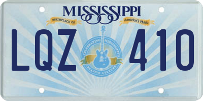 MS license plate LQZ410