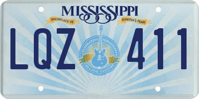 MS license plate LQZ411