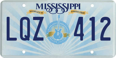 MS license plate LQZ412
